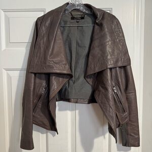 Women's lamb Leather Jacket in Brown